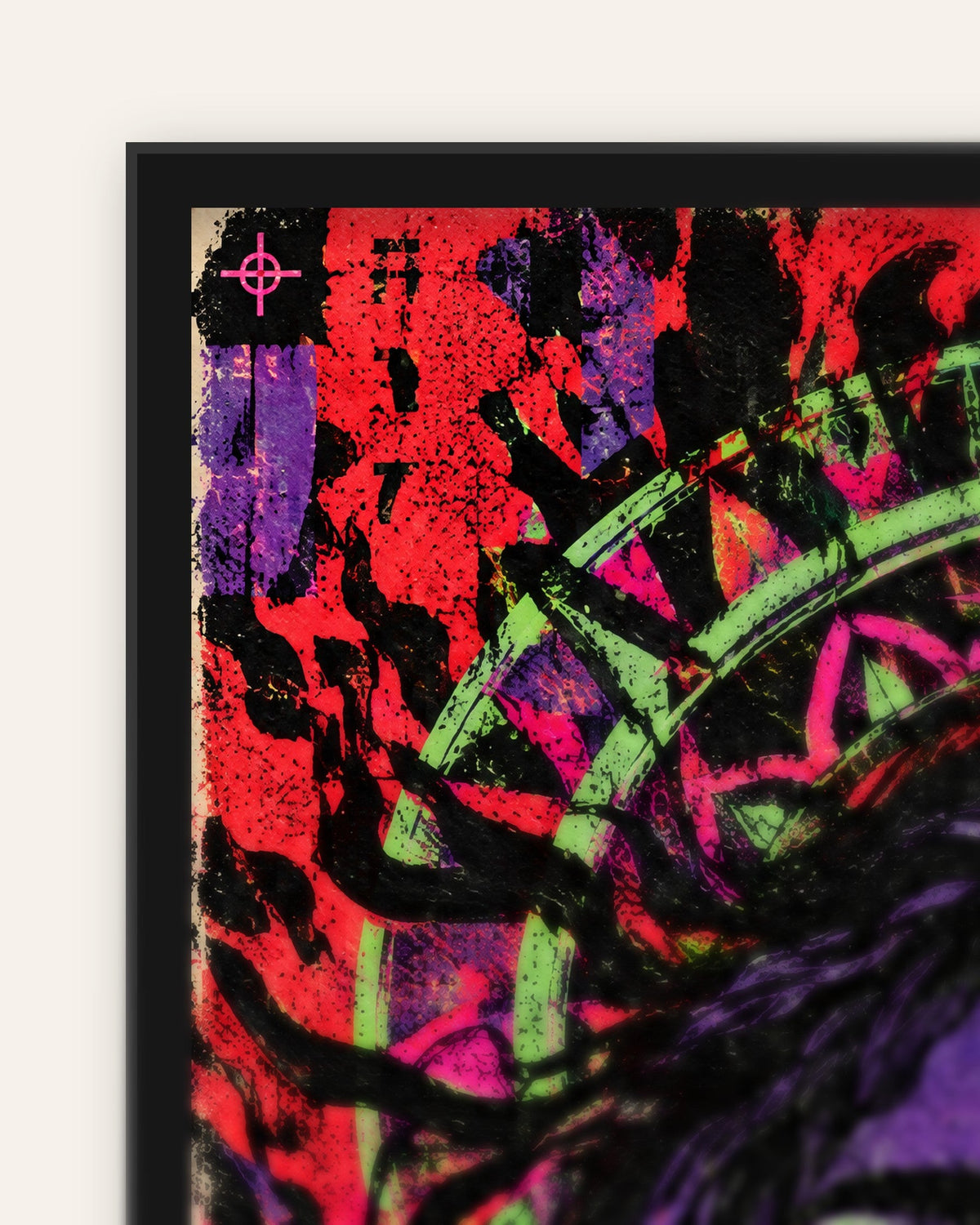 Ego Dies Here – Kali framed poster, frame corner close-up