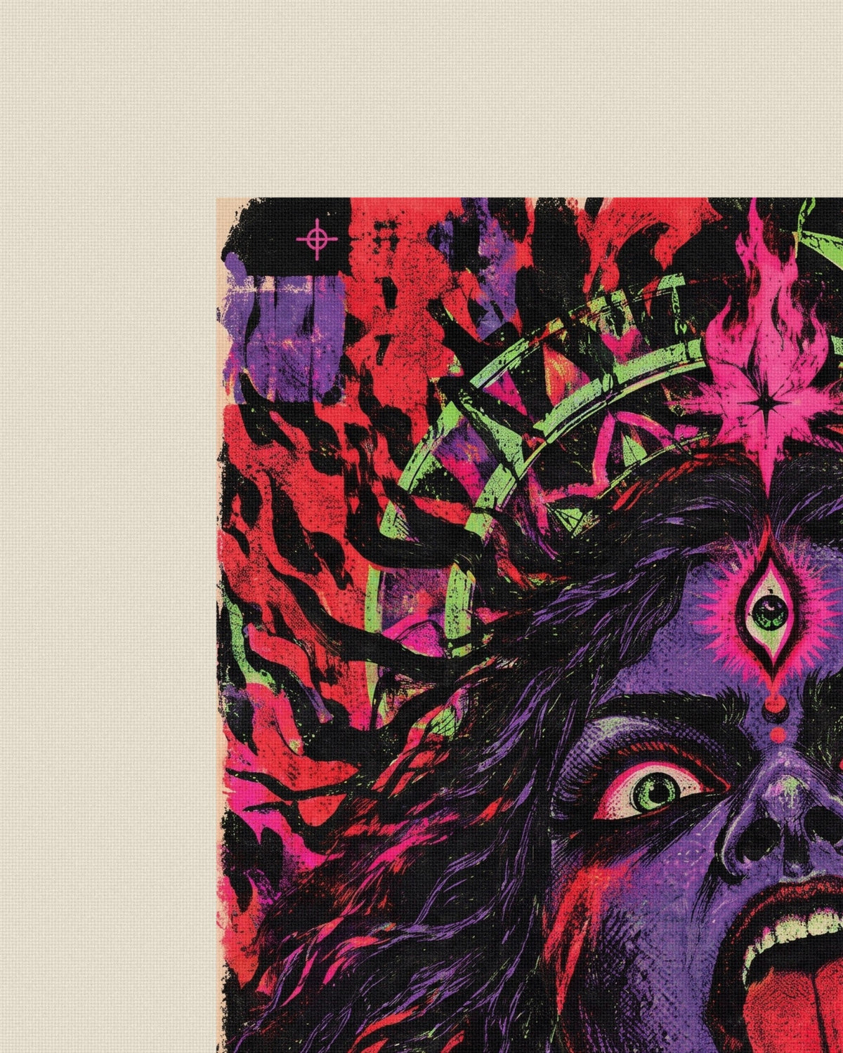 Ego Dies Here – Kali tote bag, print close-up on cotton