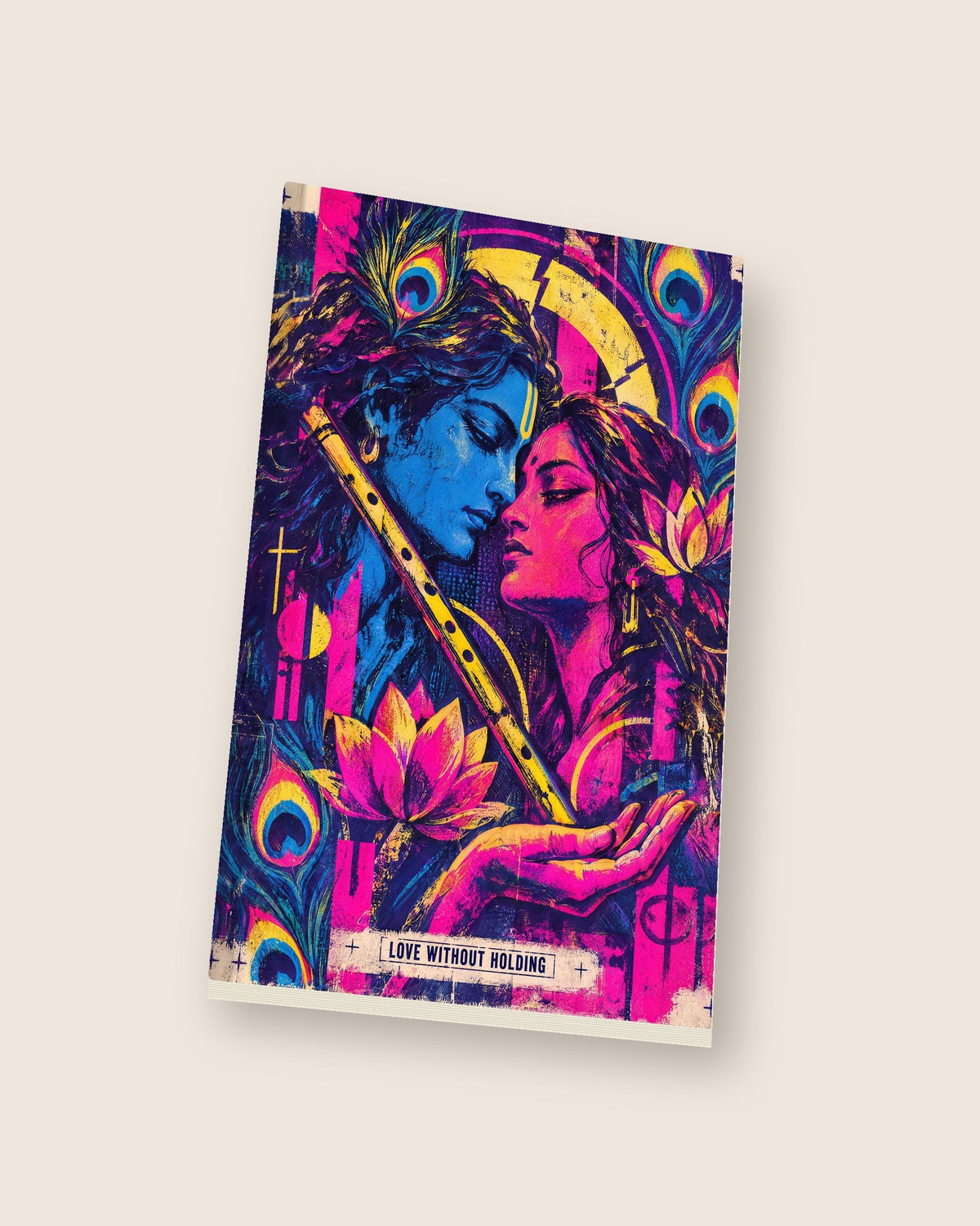 Love Without Holding – Radha Krishna notebook, notebook at an angle