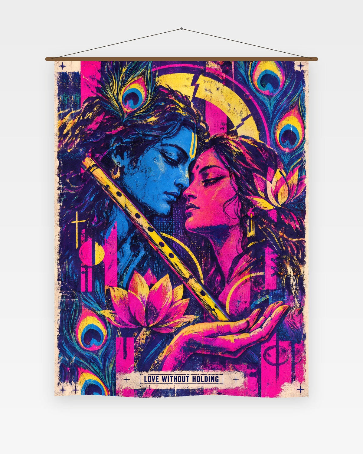 Love Without Holding – Radha Krishna tapestry, wall tapestry