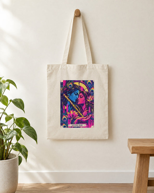 Love Without Holding — Radha Krishna Tote Bag