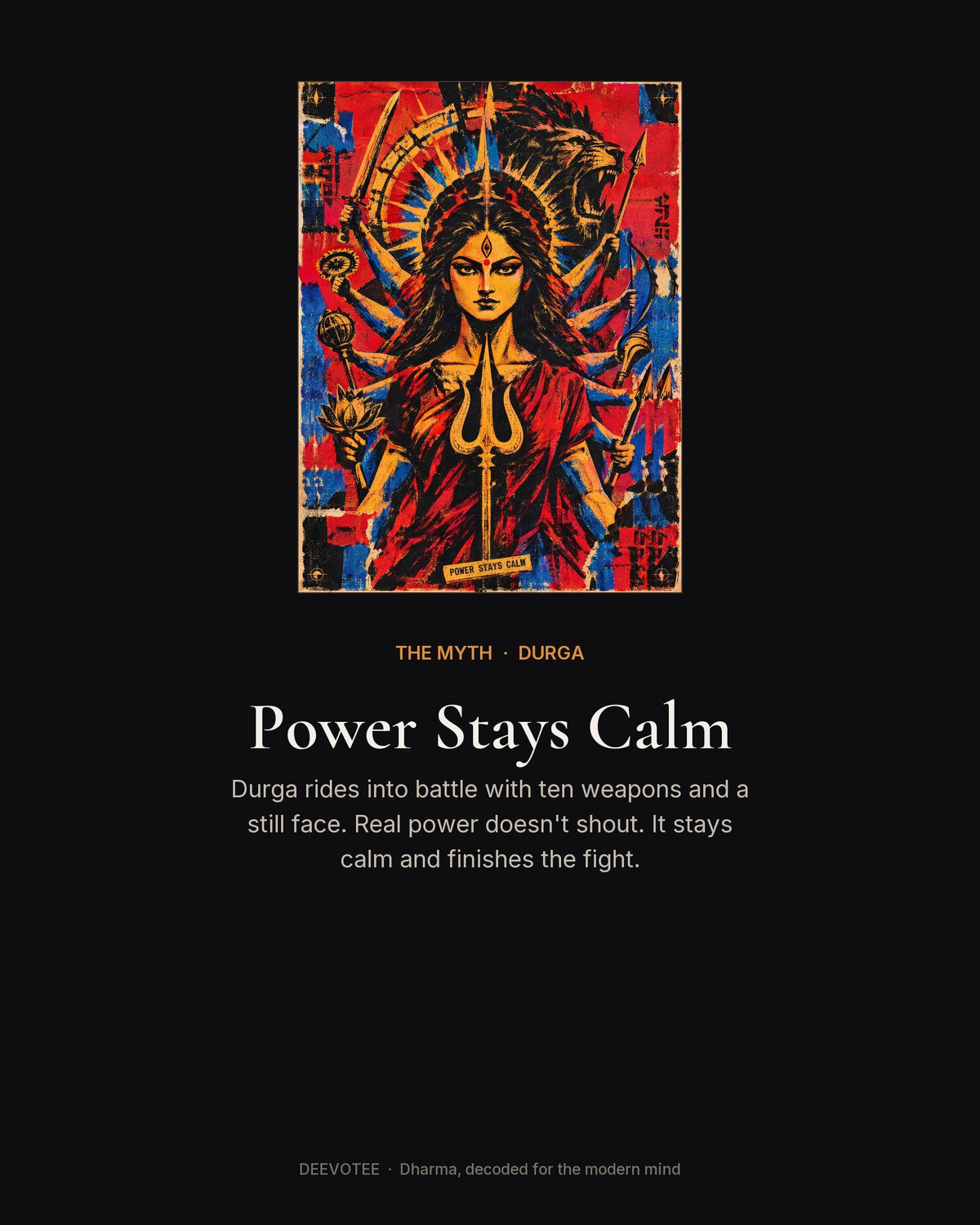 Power Stays Calm – Durga notebook, the myth behind the design