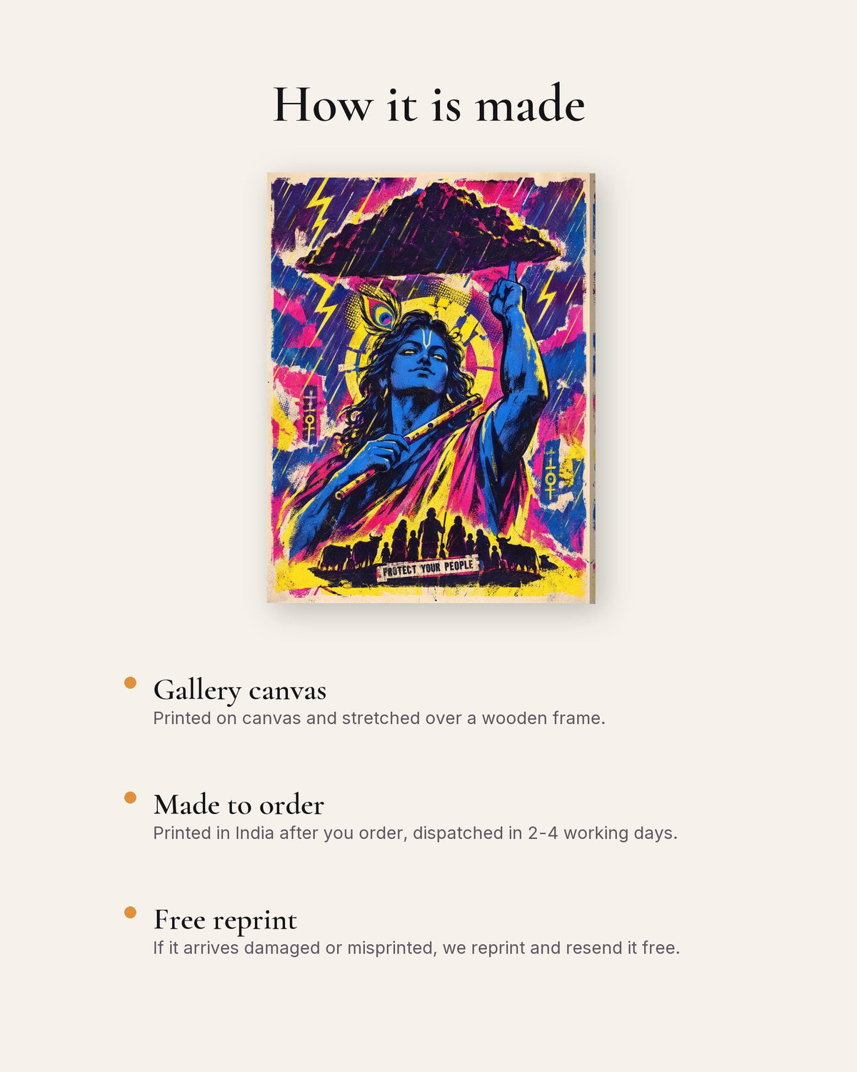 Protect Your People – Krishna canvas, how the canvas is made