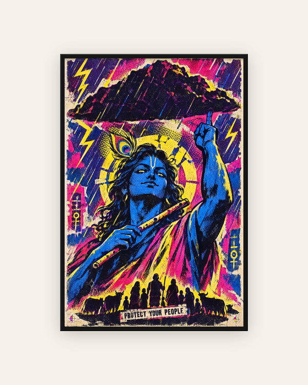 Protect Your People — Krishna Framed Poster