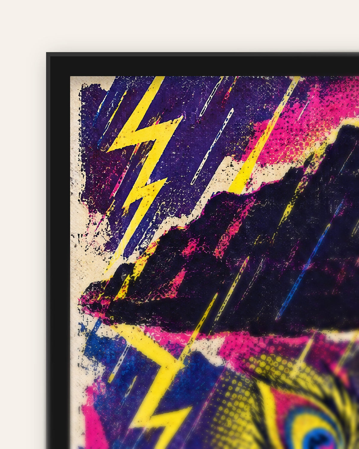 Protect Your People – Krishna framed poster, frame corner close-up