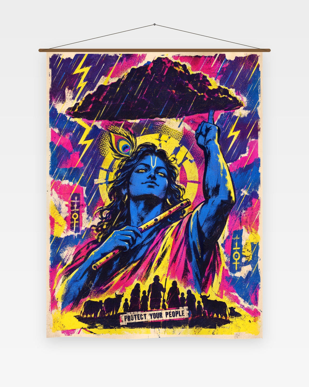 Protect Your People – Krishna tapestry, wall tapestry