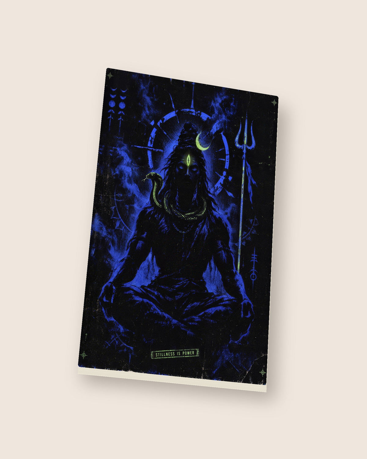 Stillness Is Power – Shiva daily planner, planner at an angle