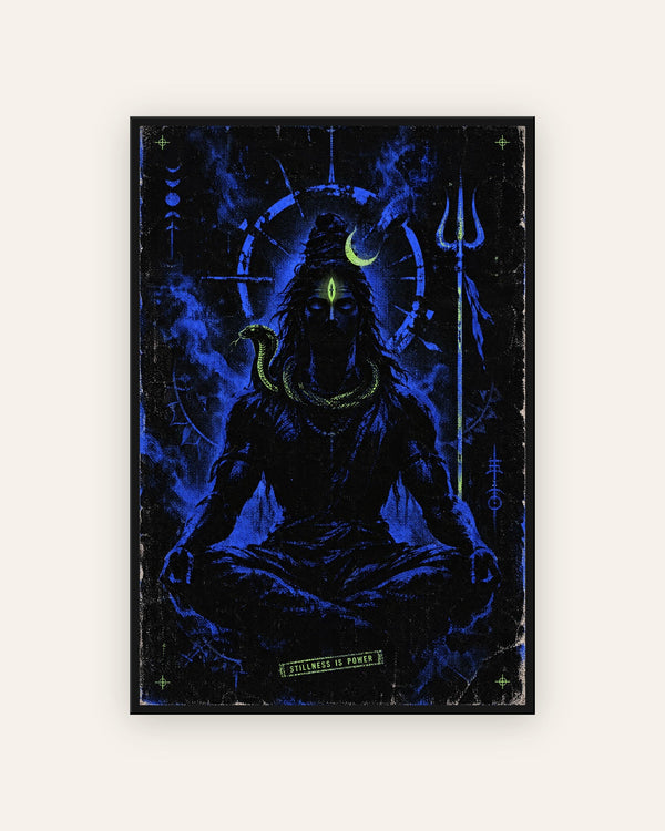 Stillness Is Power — Shiva Framed Poster