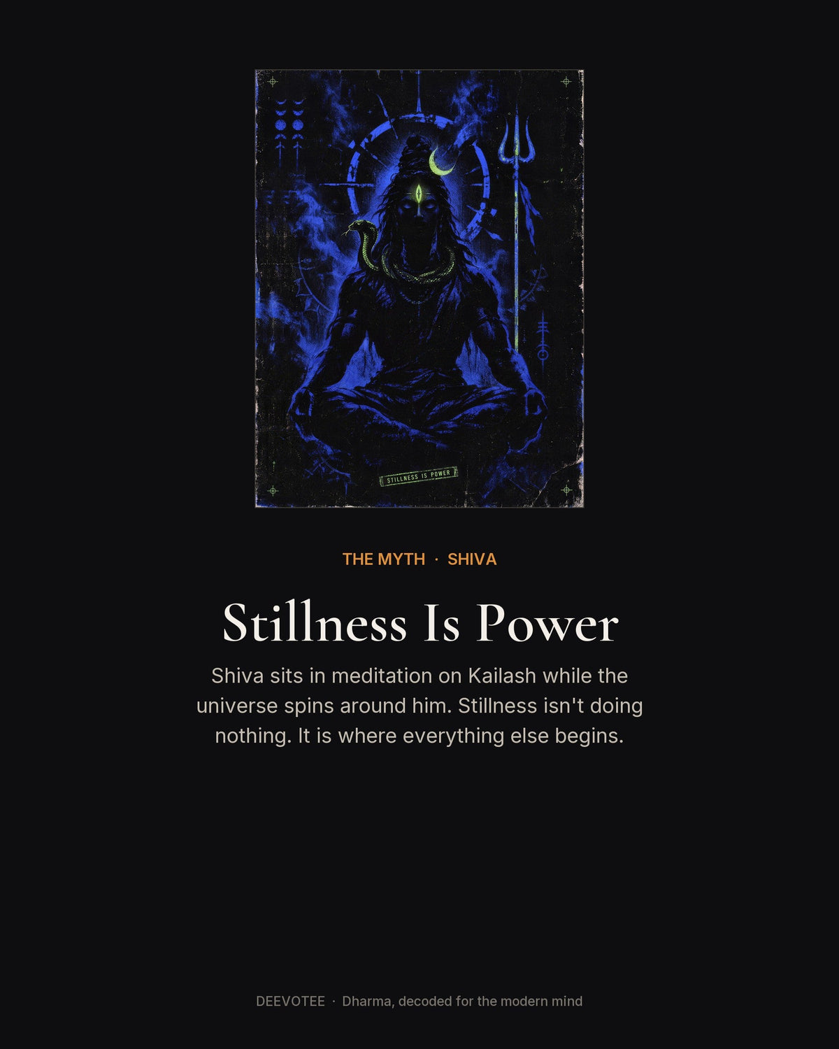 Stillness Is Power – Shiva canvas, the myth behind the design