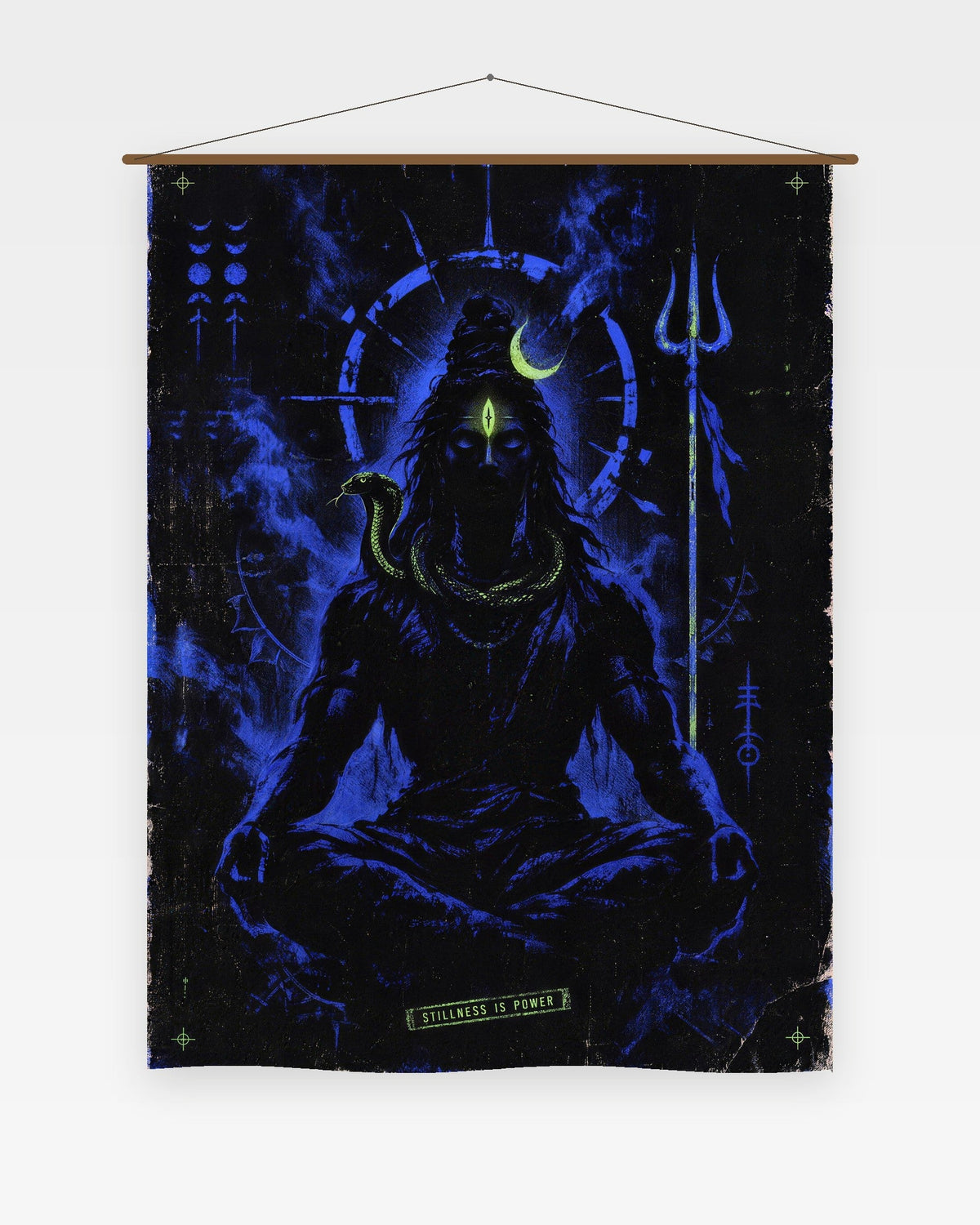 Stillness Is Power – Shiva tapestry, wall tapestry