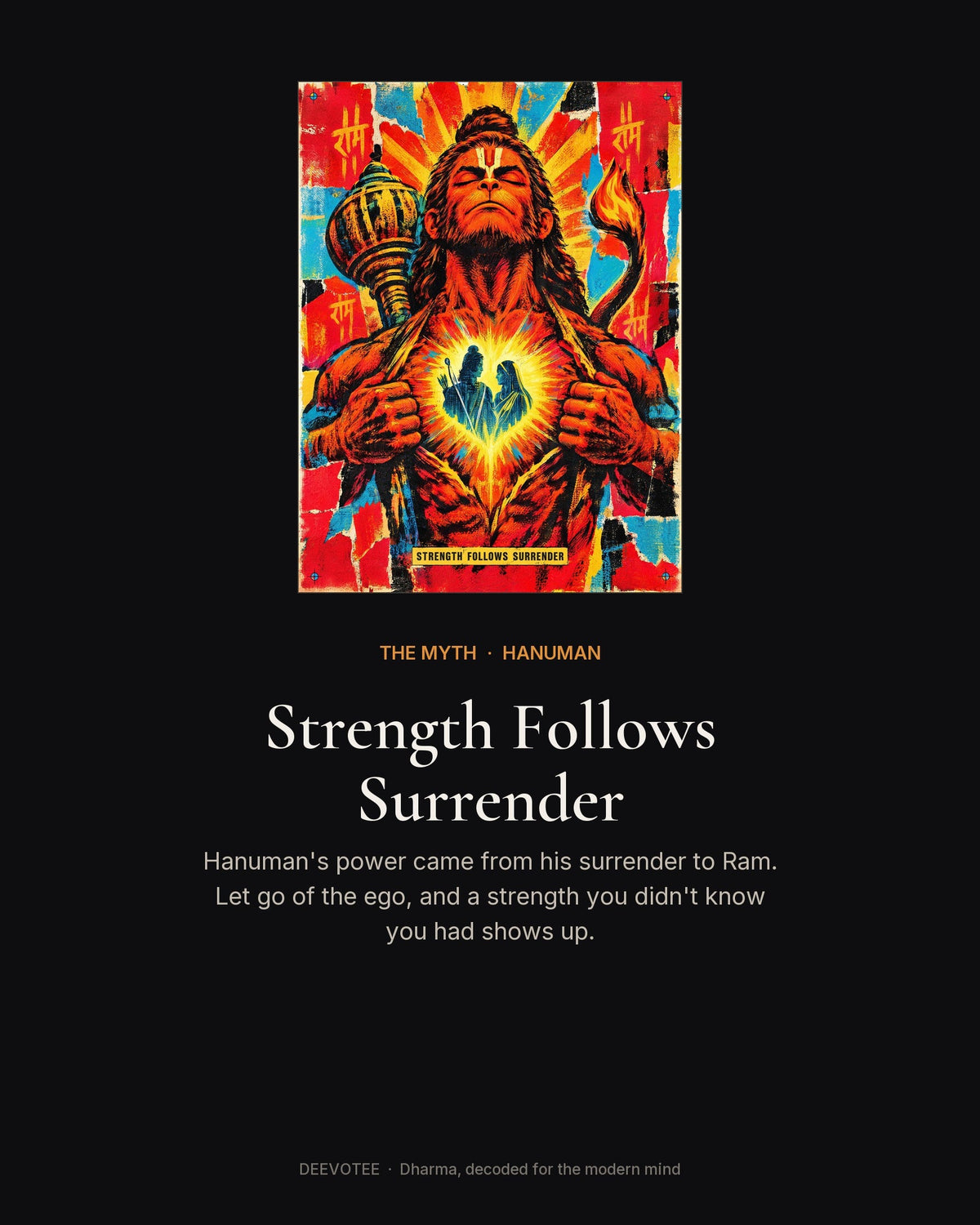 Strength Follows Surrender – Hanuman canvas, the myth behind the design