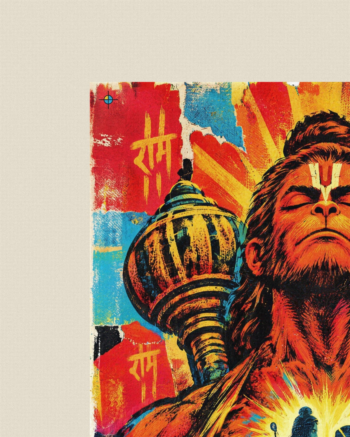 Strength Follows Surrender – Hanuman tote bag, print close-up on cotton