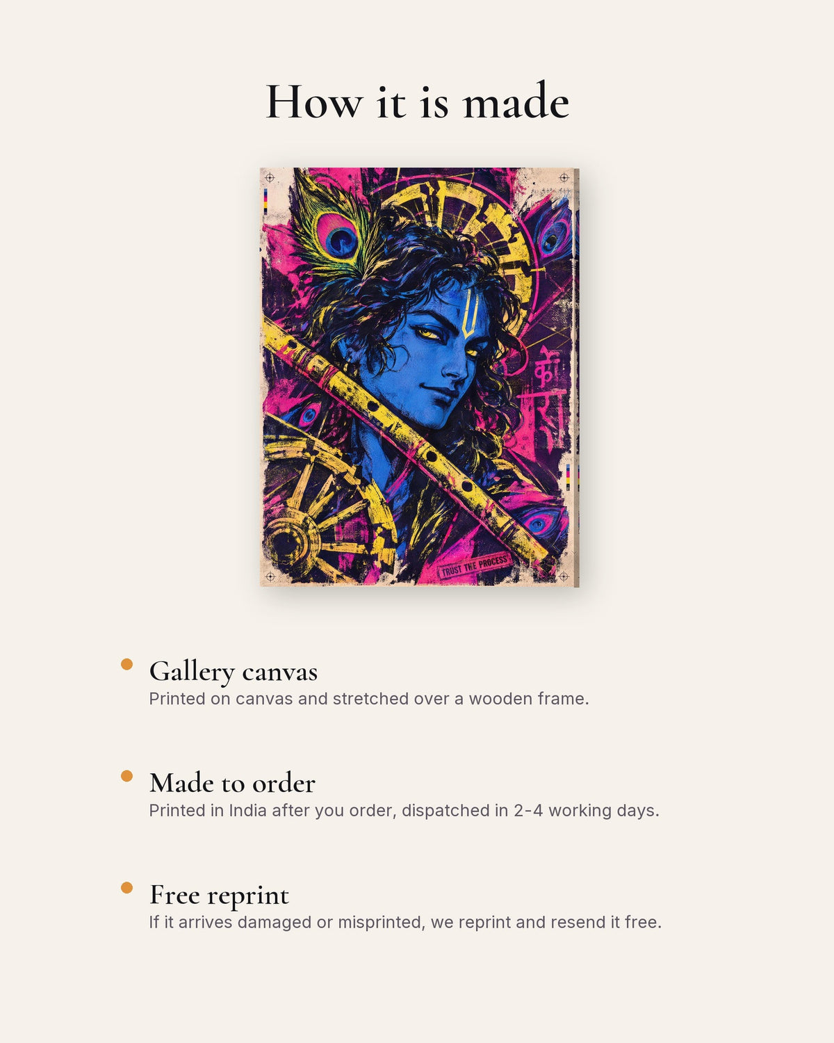 Trust The Process – Krishna canvas, how the canvas is made