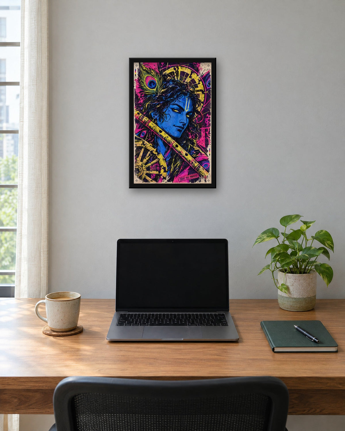 Trust The Process – Krishna framed poster, framed print in a room