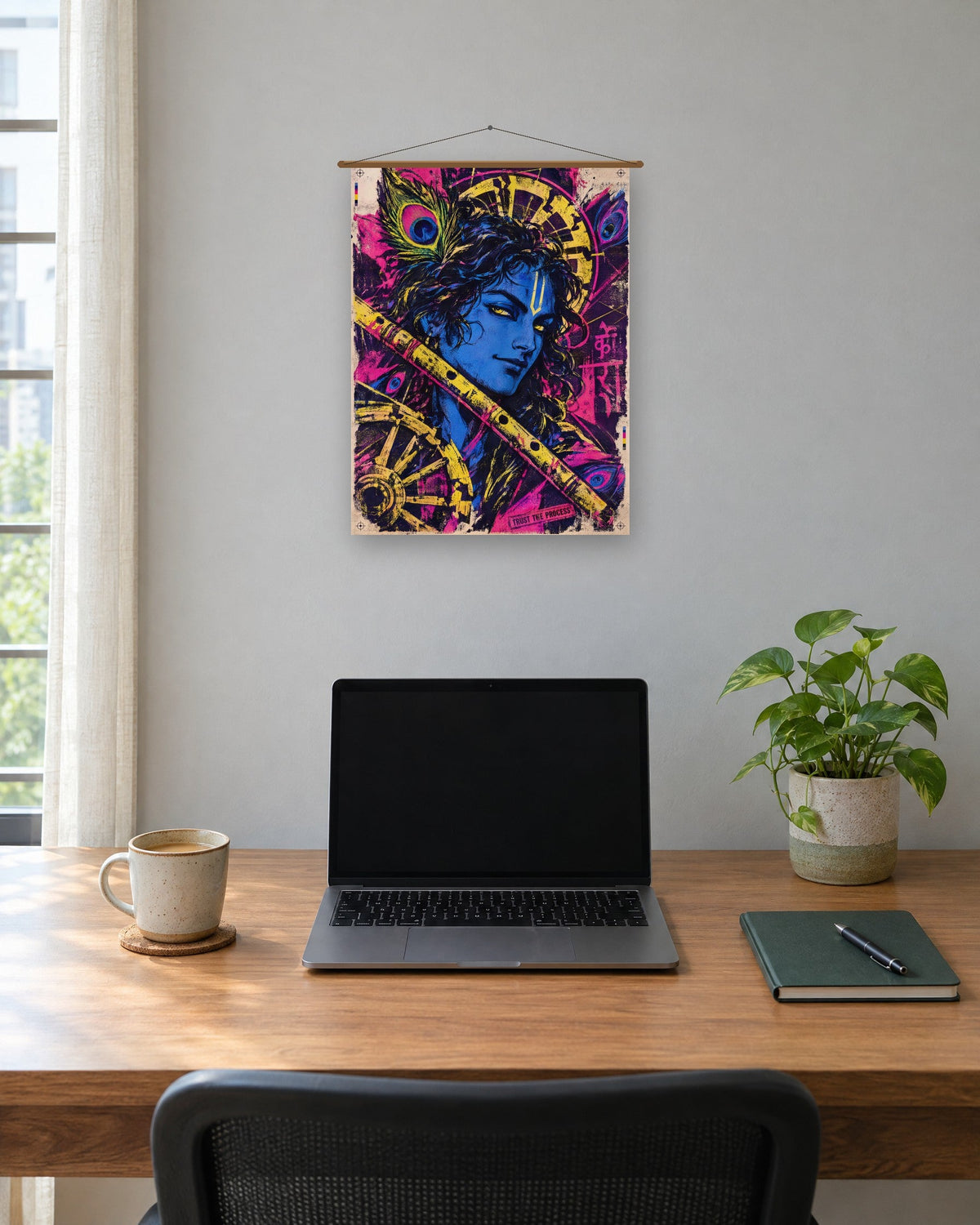 Trust The Process – Krishna tapestry, tapestry in a second room