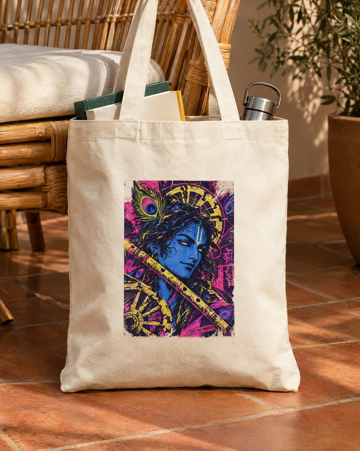 Trust The Process – Krishna tote bag, tote bag in use