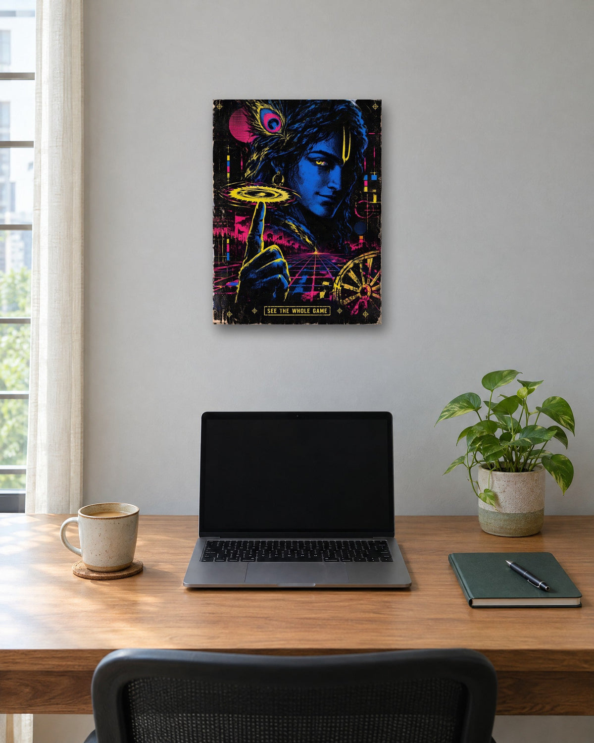See The Whole Game – Krishna canvas, canvas in a room