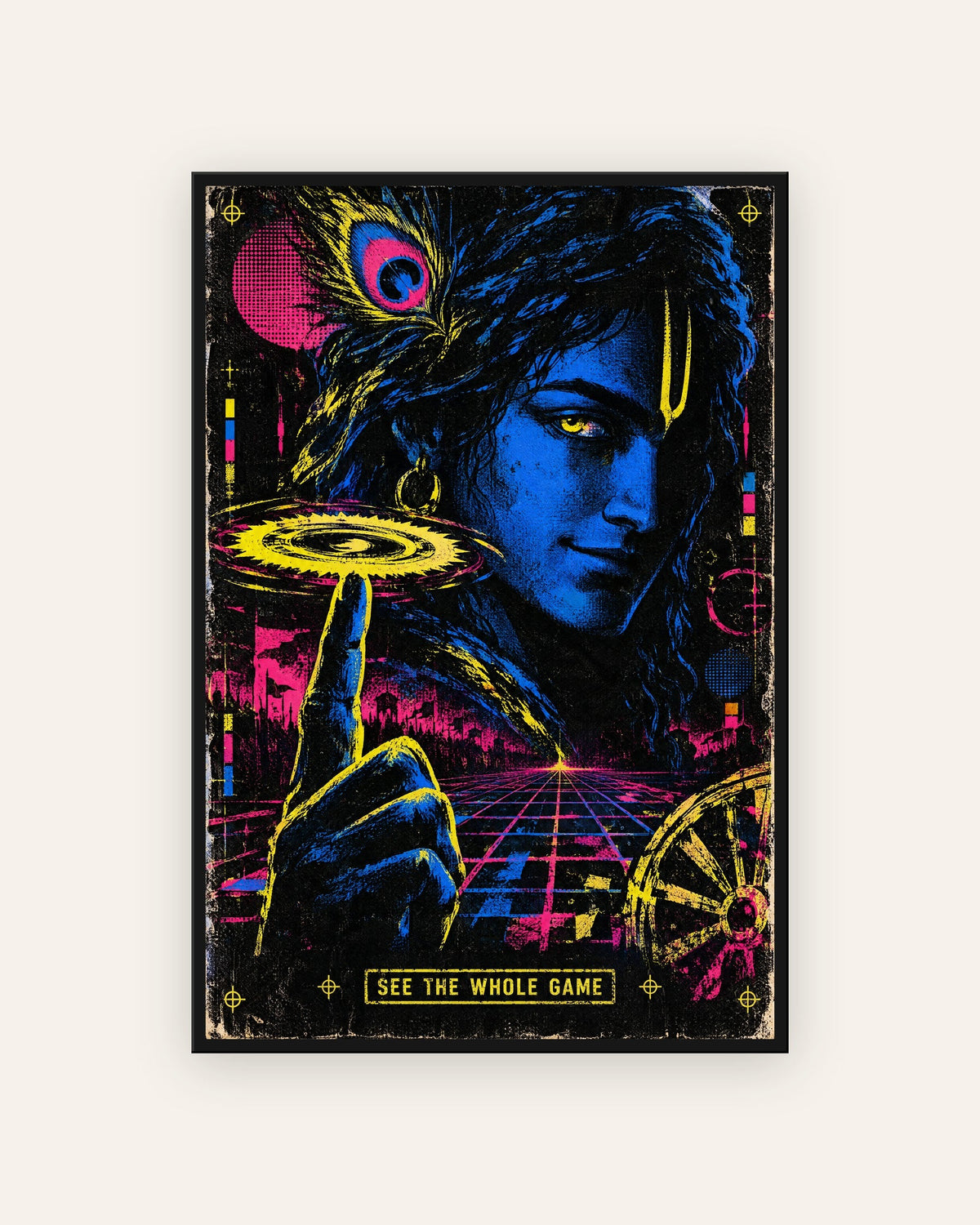 See The Whole Game – Krishna framed poster, framed print, black frame