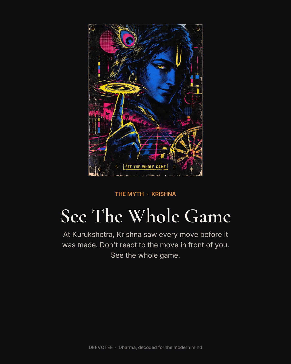 See The Whole Game – Krishna tote bag, the myth behind the design
