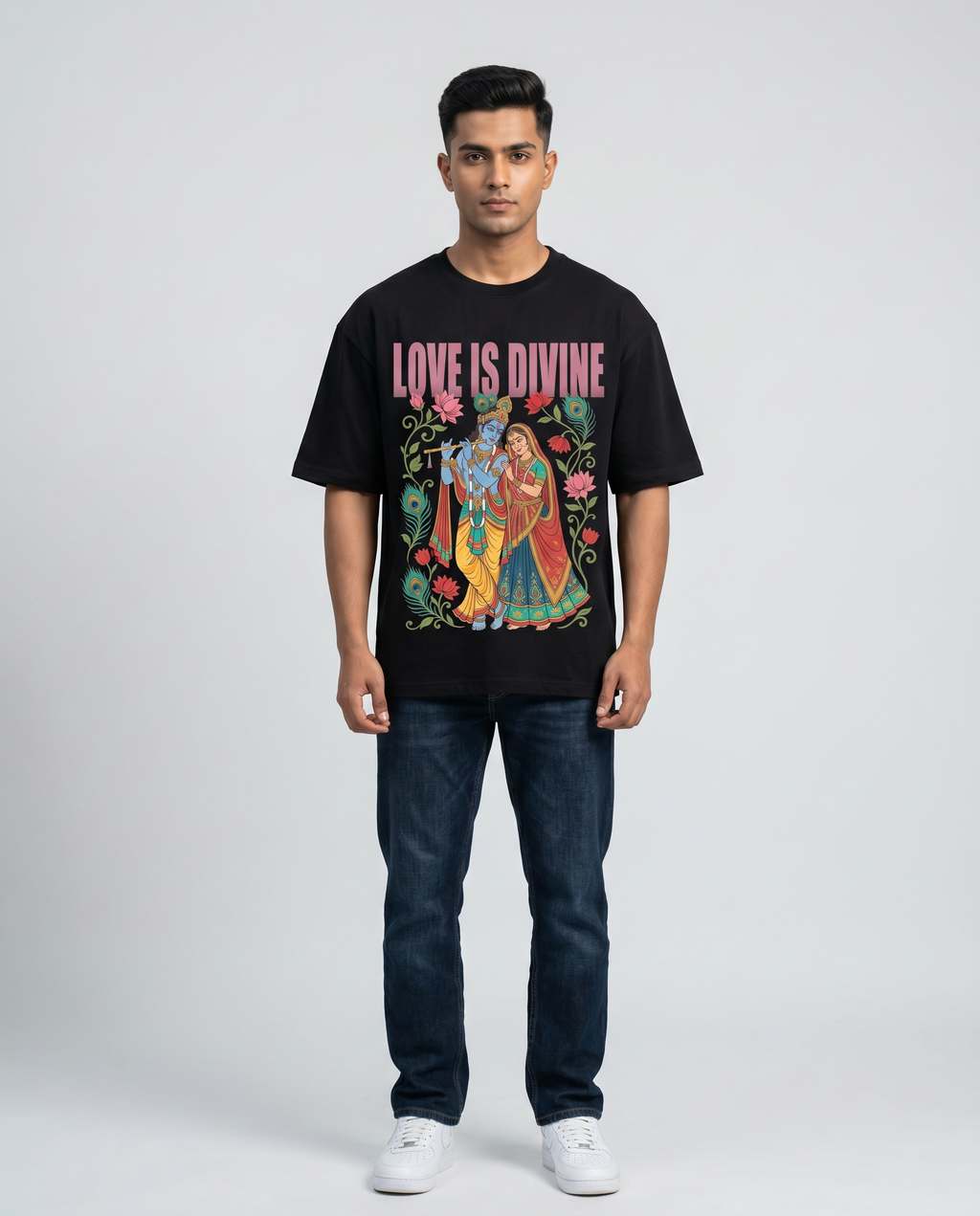 Model wearing Master Yourself Shiva oversized tee