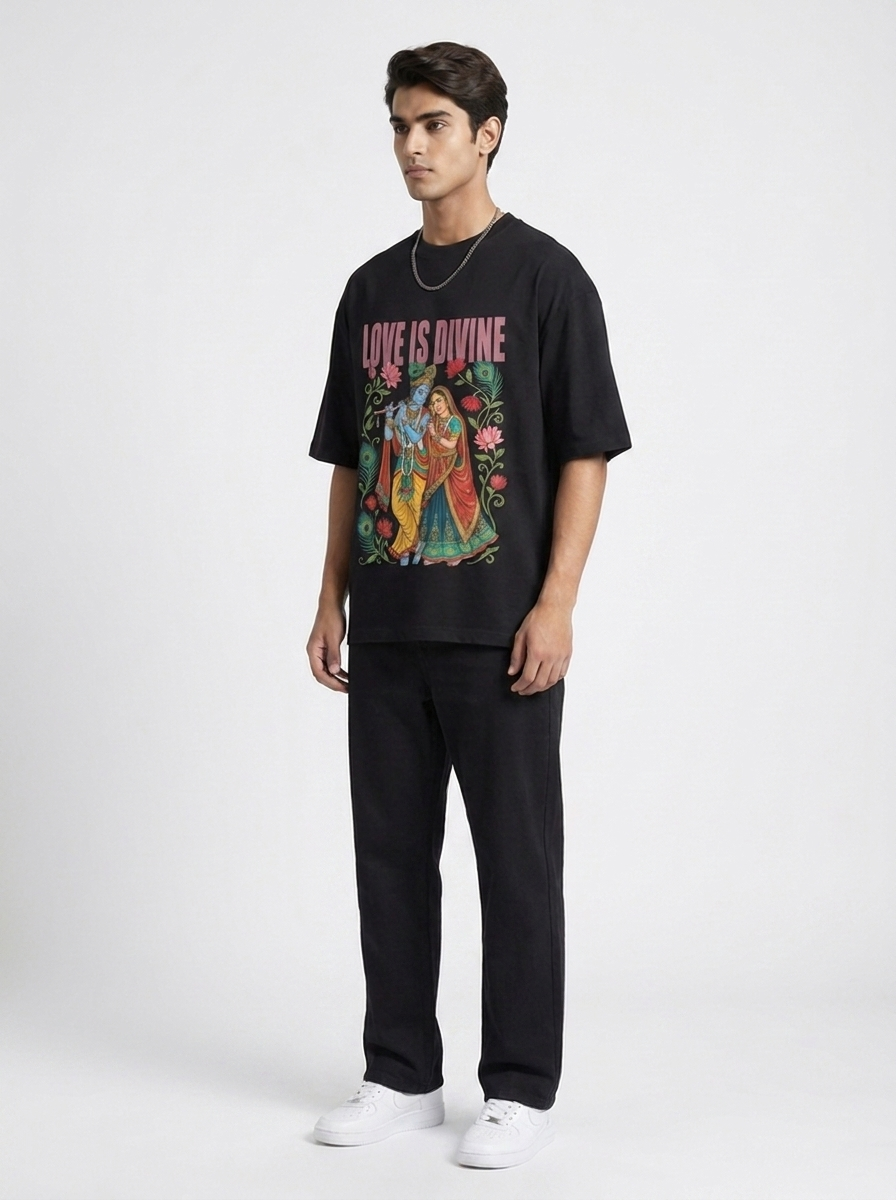 Love Is Divine tee - side profile
