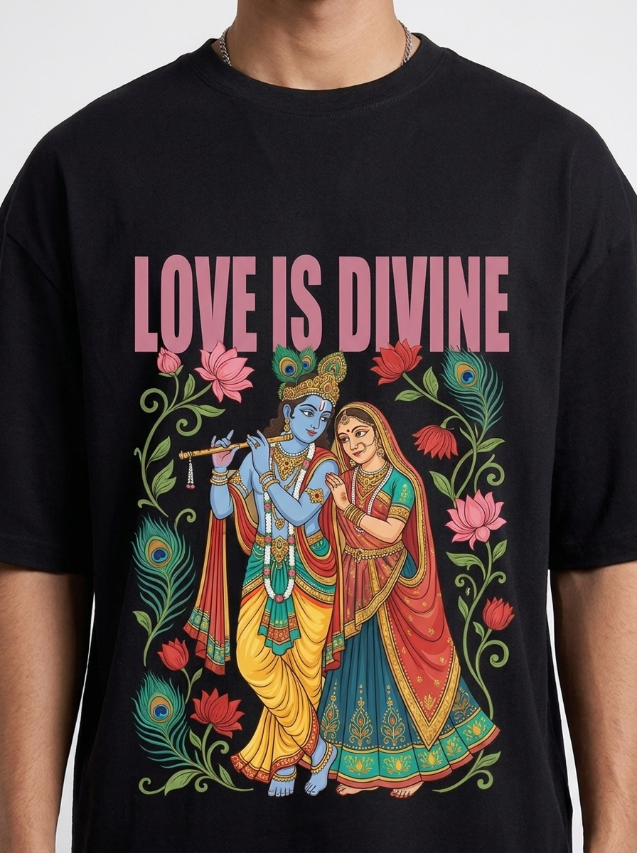 Love Is Divine tee - chest print close-up