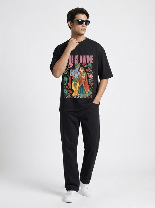 Love Is Divine tee - lifestyle with sunglasses