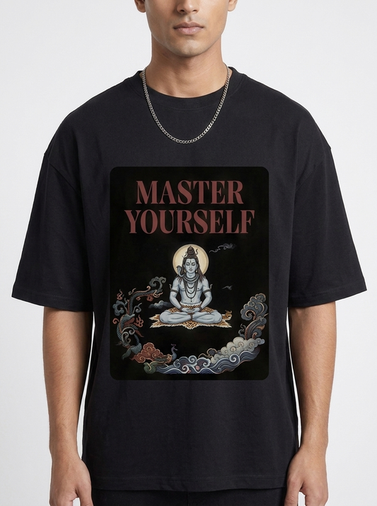 Master Yourself Shiva tee - chest print close-up