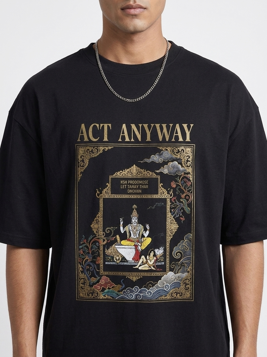 Act Anyway Vishnu tee - chest print close-up